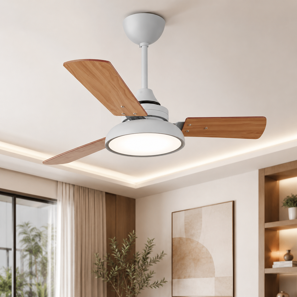 Ventilateur de Plafond avec Lampe Moderne – Luminaire Nordique Design pour Salon et Chambre