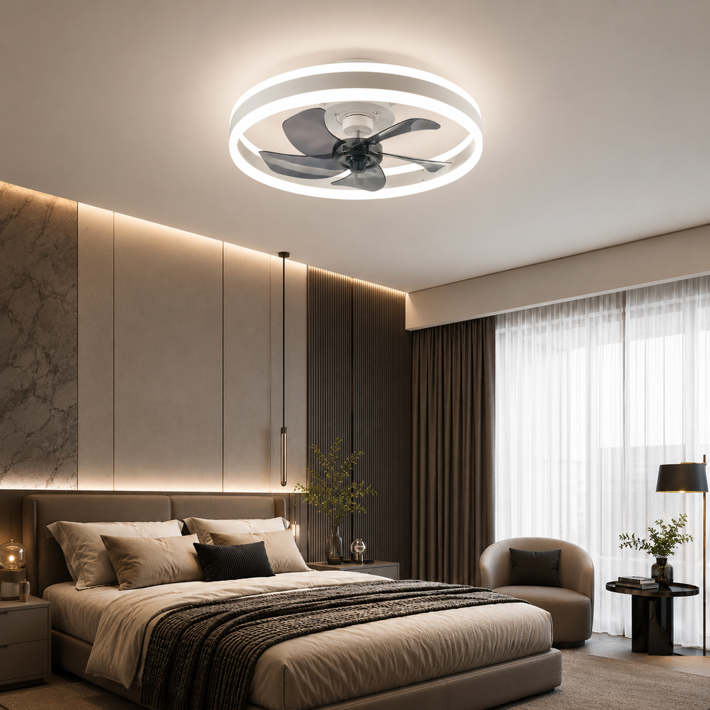 entilateur de Plafond Acrylique 50 cm Silencieux avec Commande – Luminaire Design pour Salon et Intérieur
