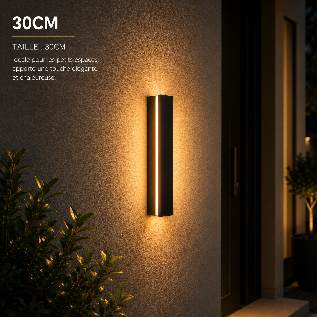 Applique Murale LED Extérieure Design IP65 – Lumière Verticale pour Façade et Terrasse