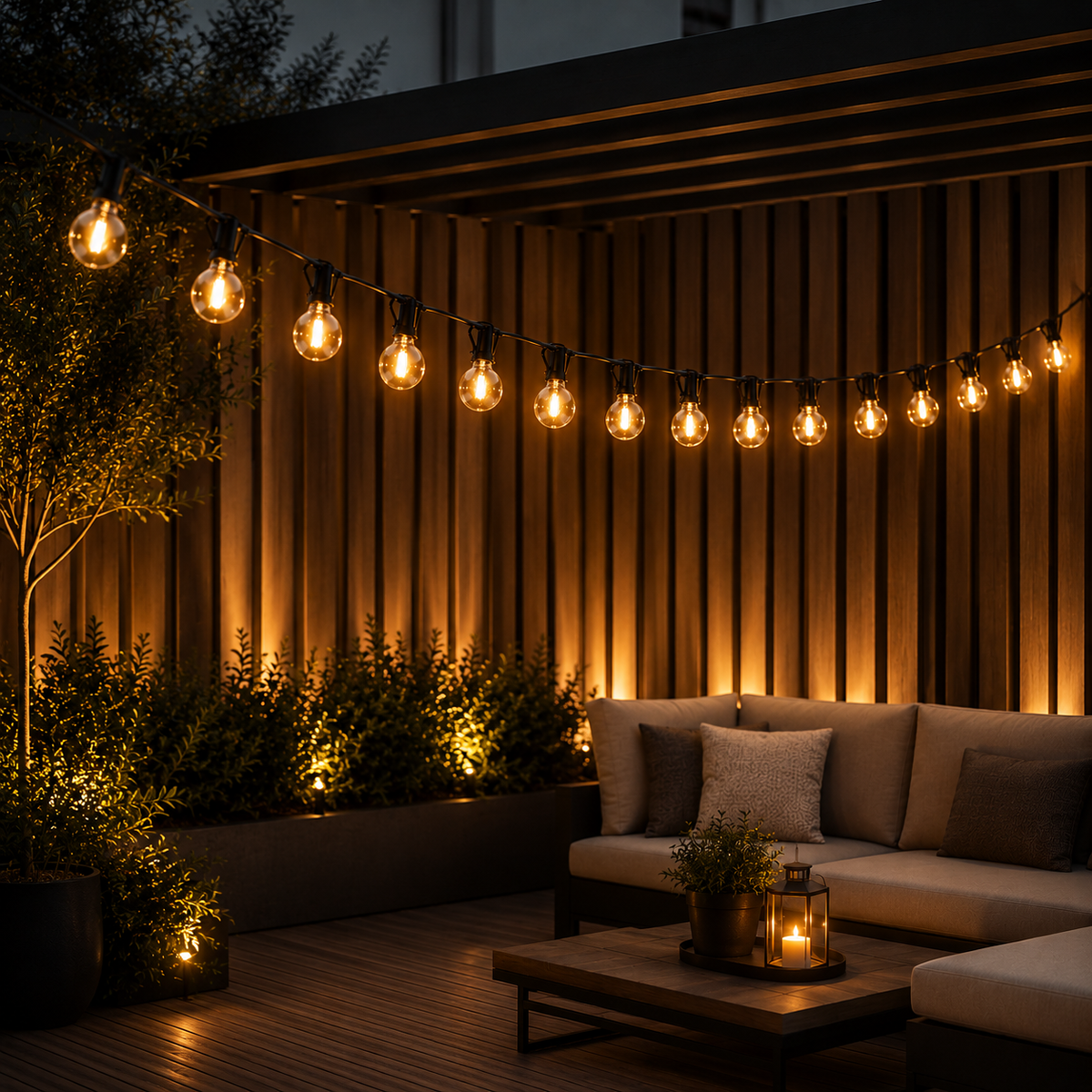 Guirlande LED Solaire G40 Extérieure – Lumière Guinguette Étanche pour Terrasse