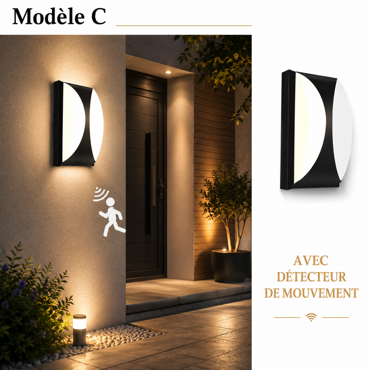Applique Murale LED Extérieure avec Détecteur