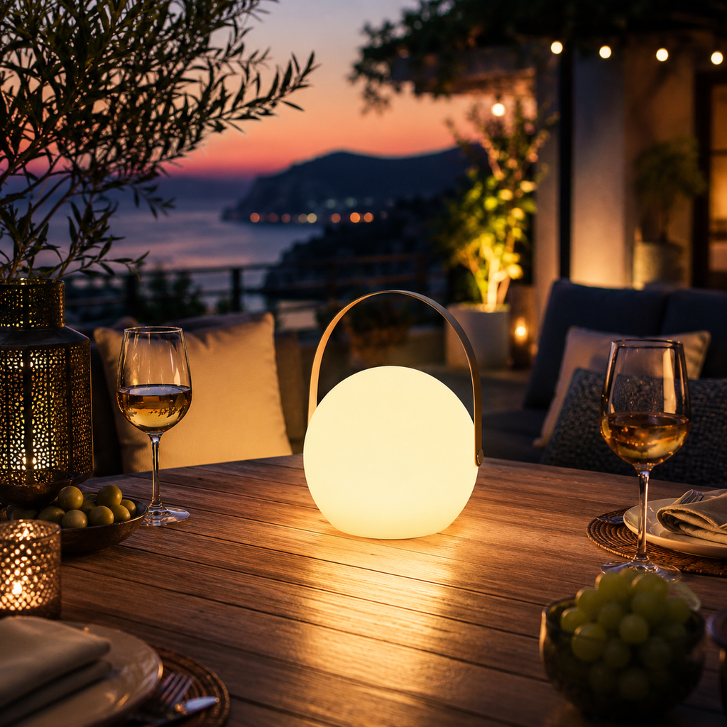 Lampe de Table Extérieure Glow – Éclairage LED Portable Rechargeable pour Terrasse et Jardin