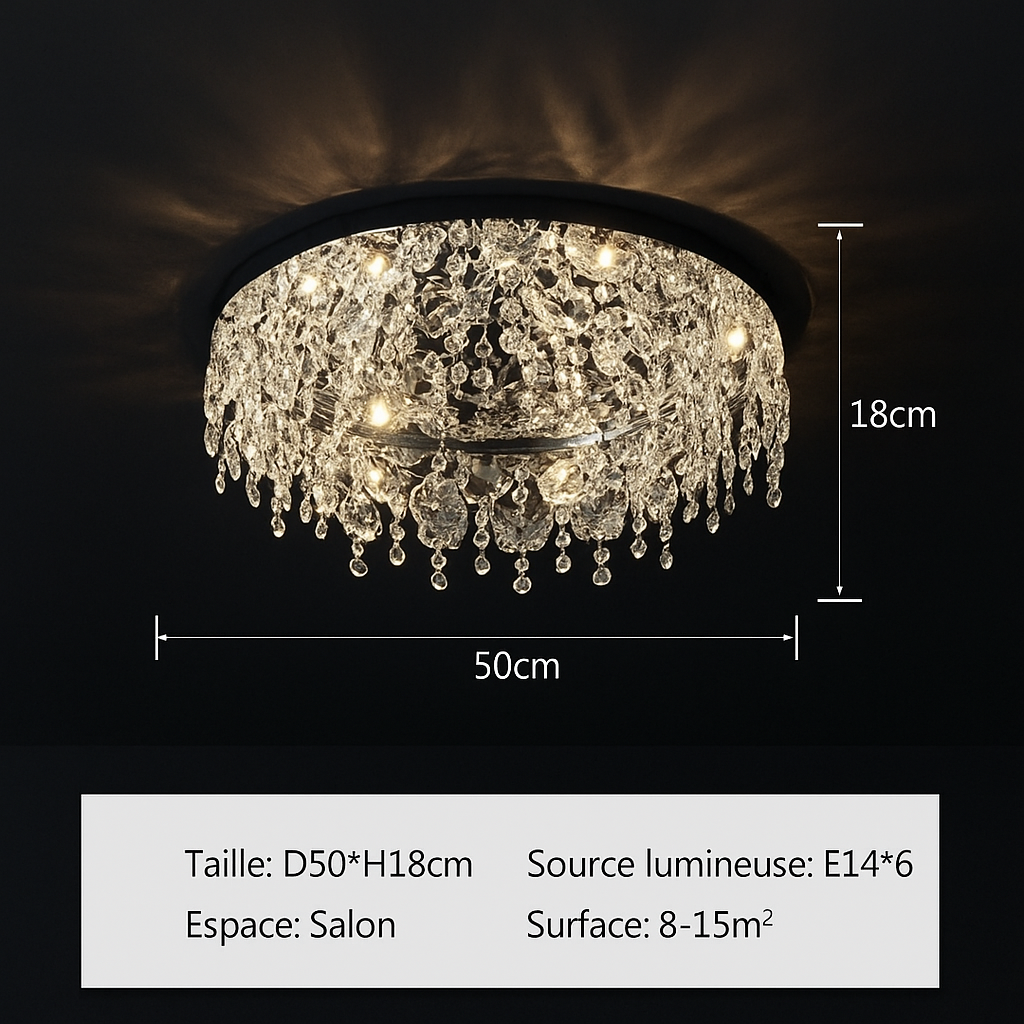Plafonnier Sculptural Cristal – Métal Design