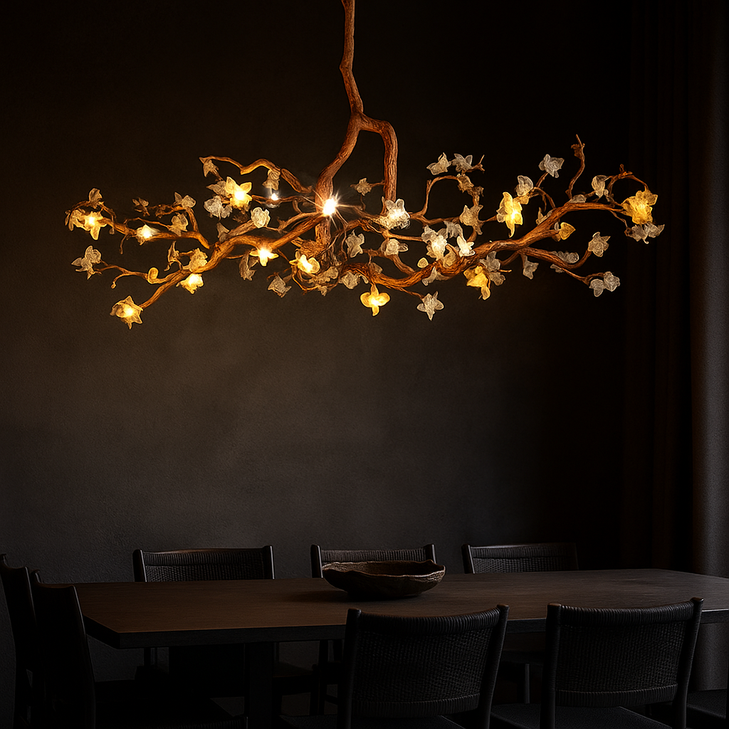 Lustre Branche Cuivre – Style Chinois Rétro