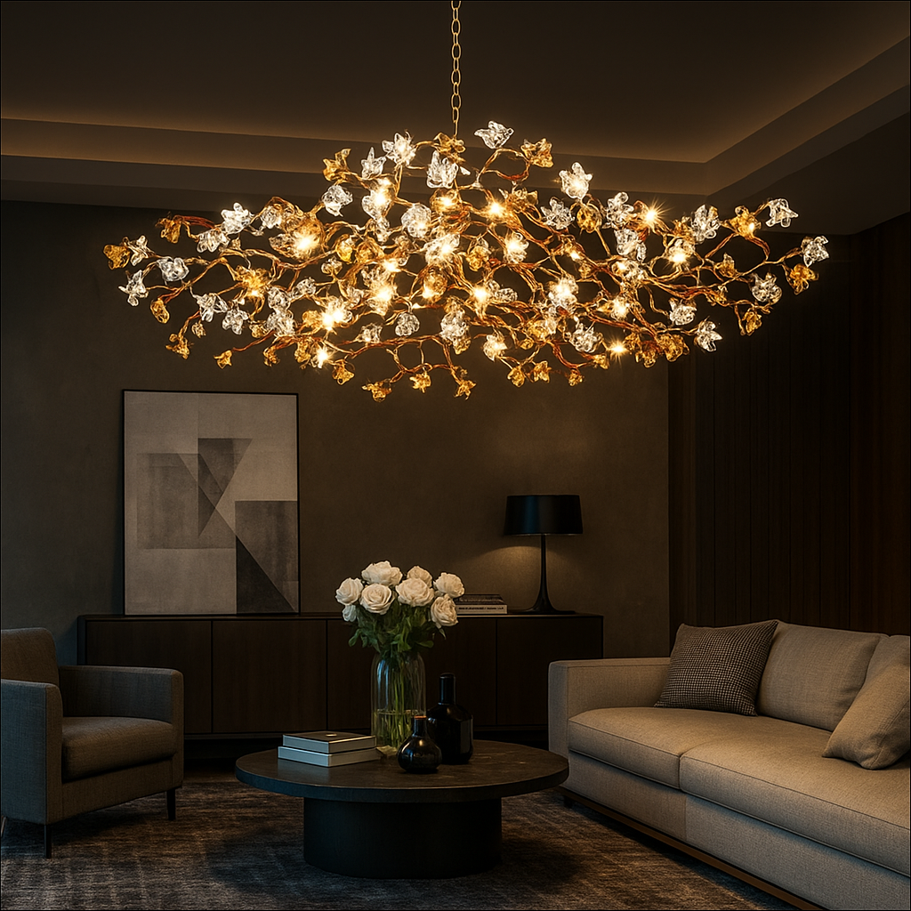 Lustre Branche Cuivre – Style Chinois Rétro