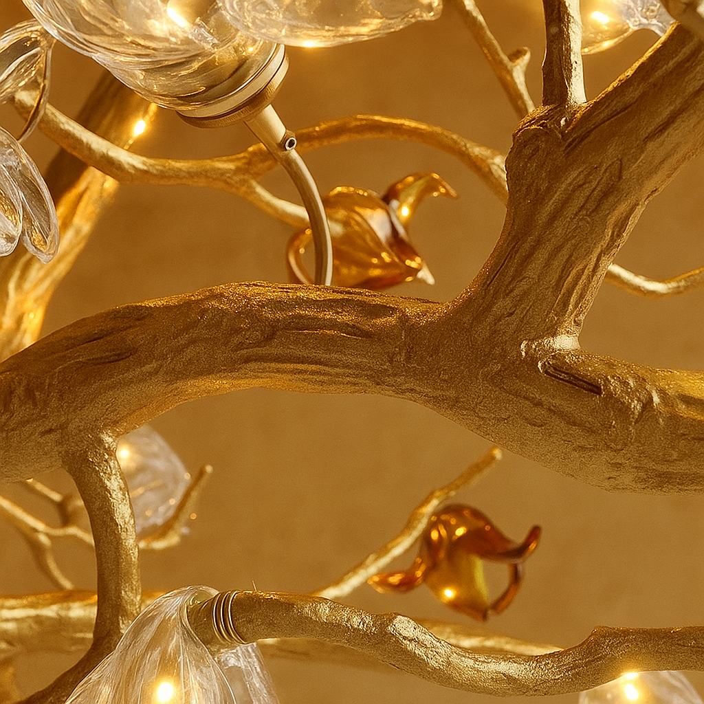 Lustre Branche Cuivre – Style Chinois Rétro