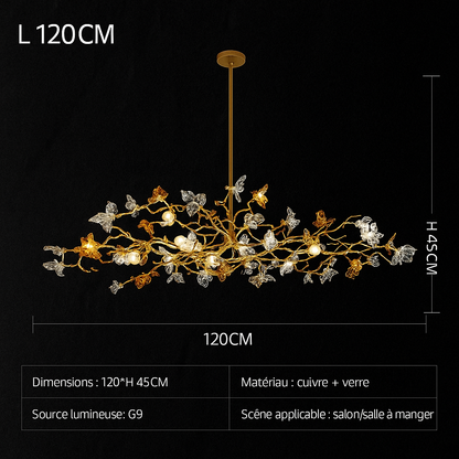 Lustre Branche Cuivre – Style Chinois Rétro