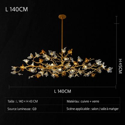 Lustre Branche Cuivre – Style Chinois Rétro