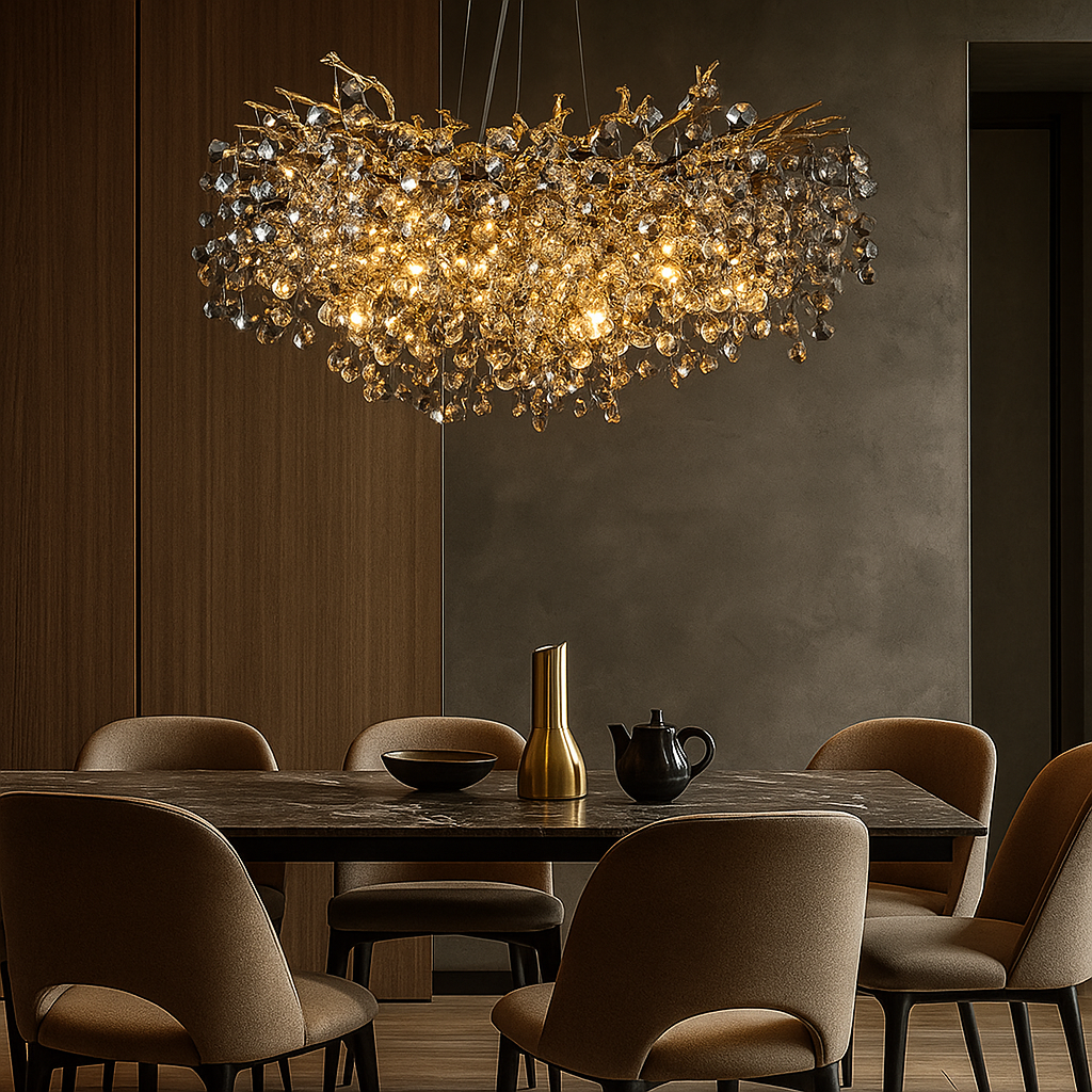 Lustre Cristal Élégance – Suspension Design Moderne