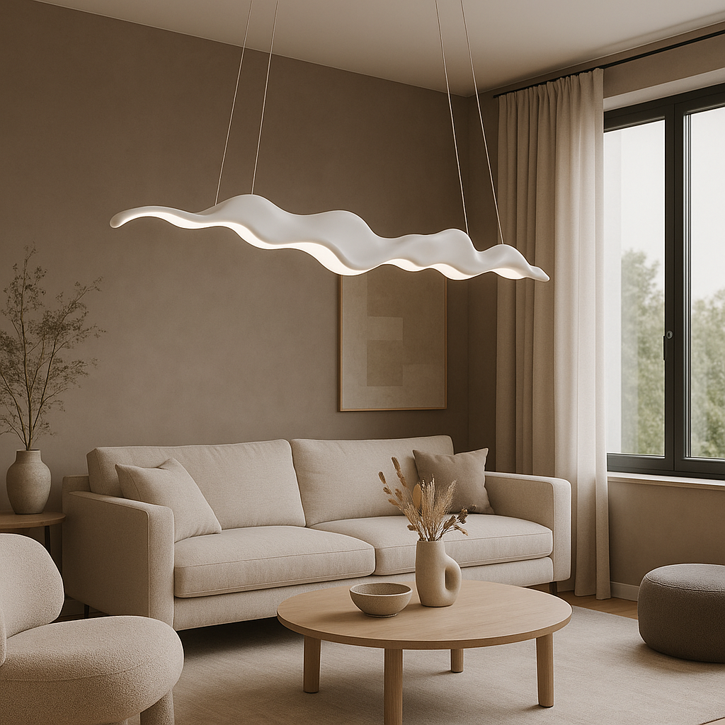 Lustre LED Ondulé – Effet Vague