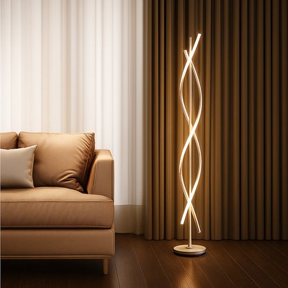 Lampadaire Spiral LED – Noir/Blanc