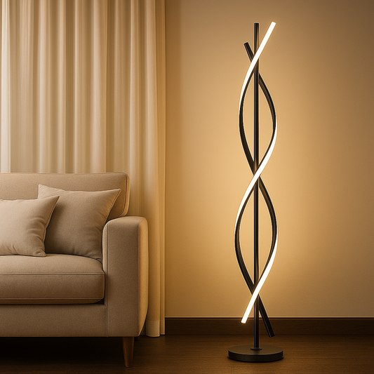 Lampadaire Spiral LED – Noir/Blanc