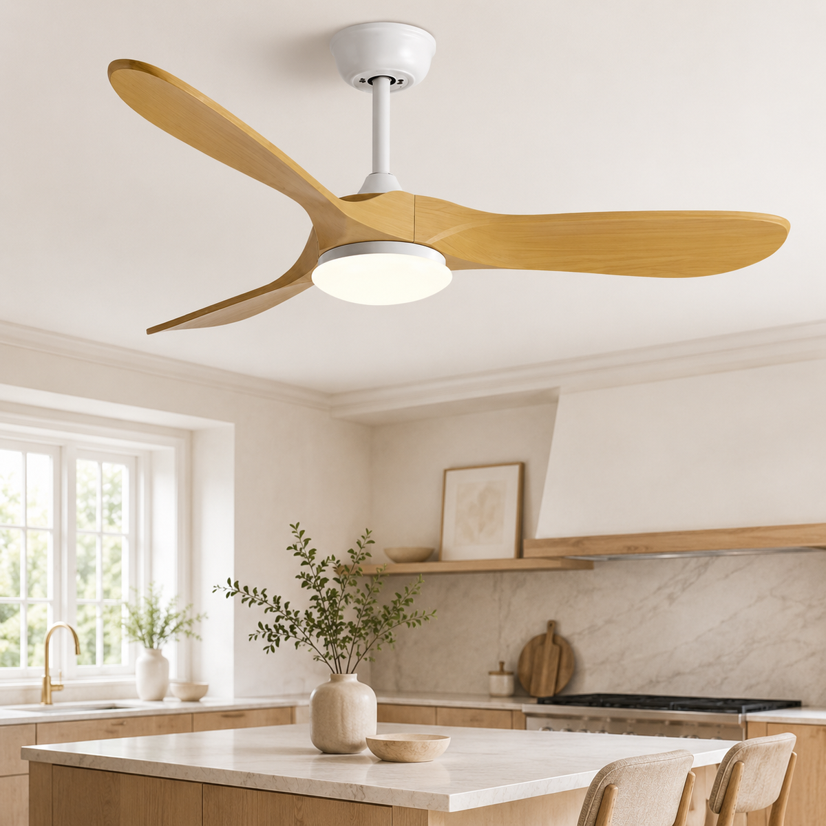 Ventilateur de Plafond Industriel Vintage — Moteur DC, Éclairage LED 24W, Télécommande & 6 Vitesses