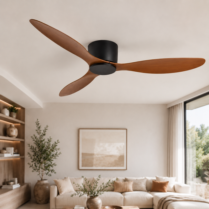 Ventilateur de Plafond Scandinave 107/132 cm – Sans Lumière, Silencieux & Télécommande
