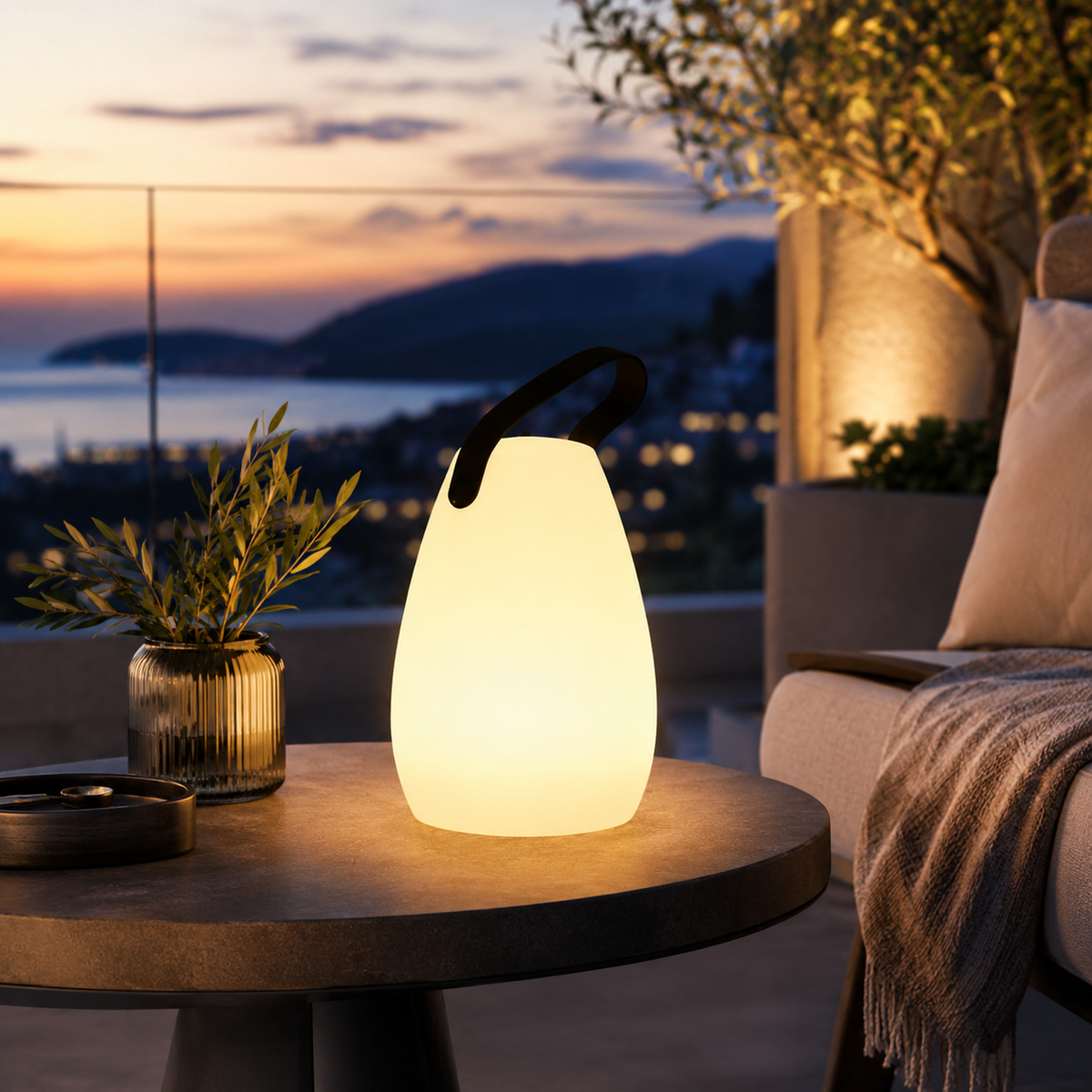 Lampe de Table Extérieure Glow – Éclairage LED Portable Rechargeable pour Terrasse et Jardin