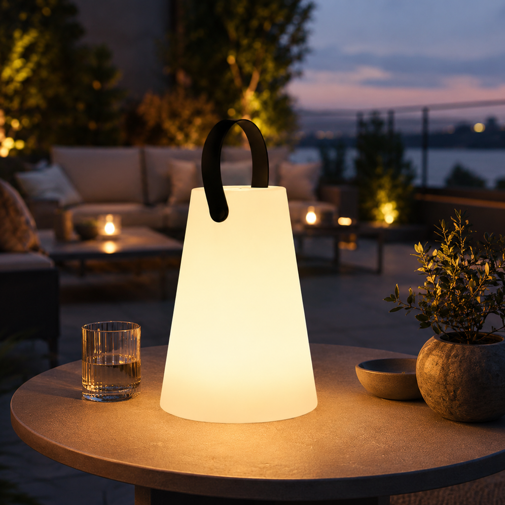 Lampe de Table Extérieure Glow – Éclairage LED Portable Rechargeable pour Terrasse et Jardin