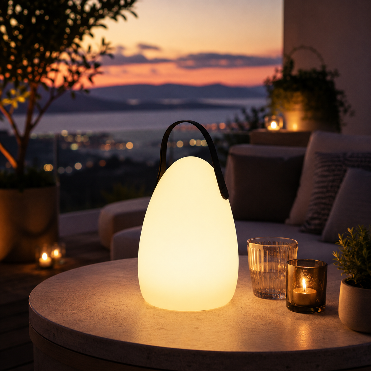 Lampe de Table Extérieure Glow – Éclairage LED Portable Rechargeable pour Terrasse et Jardin