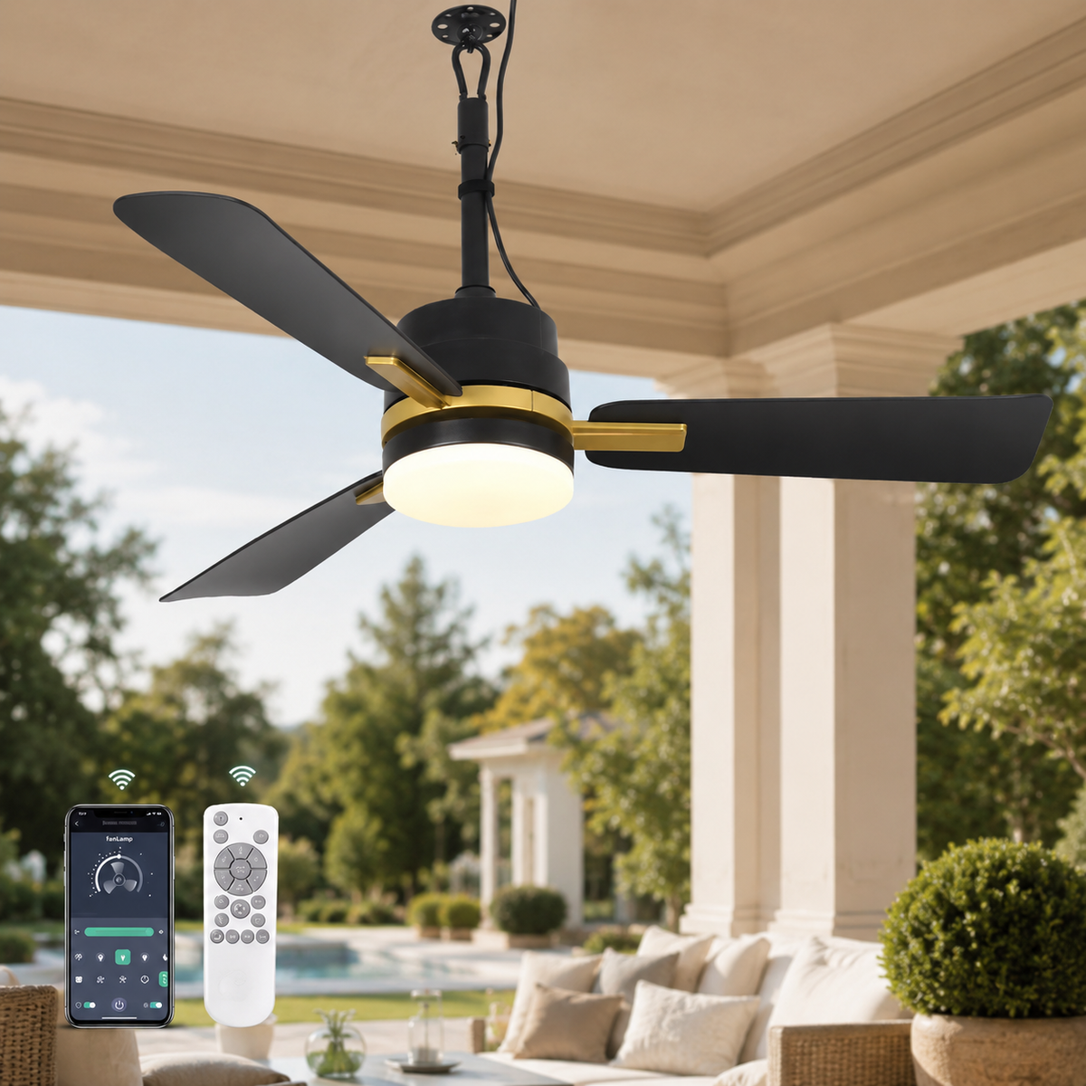Ventilateur extérieur et intérieur avec lumière LED