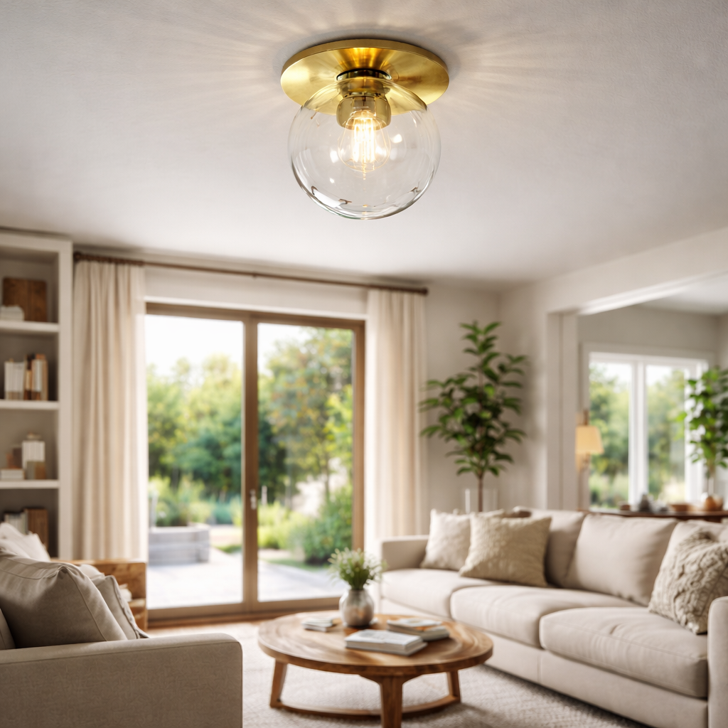 Plafonnier Rond Verre Opalin
