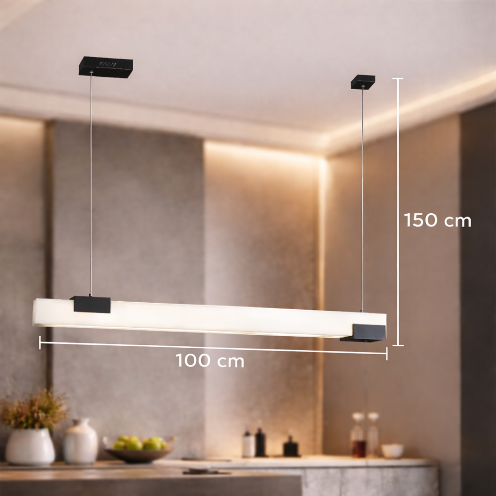 Suspension Linéaire LED Marbre Blanc