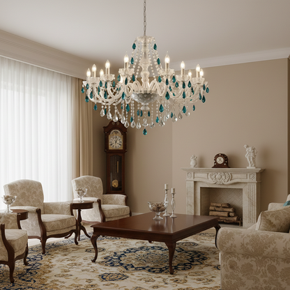 Lustre Cristal Bleu Cobalt – Édition Luxe