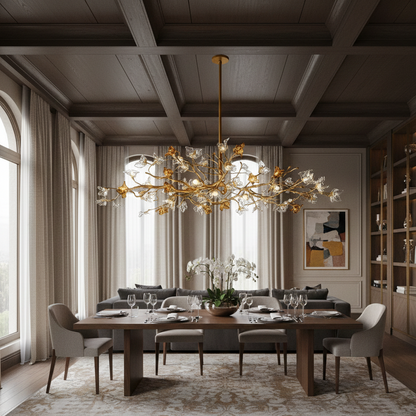 Lustre Branche Cuivre – Style Chinois Rétro