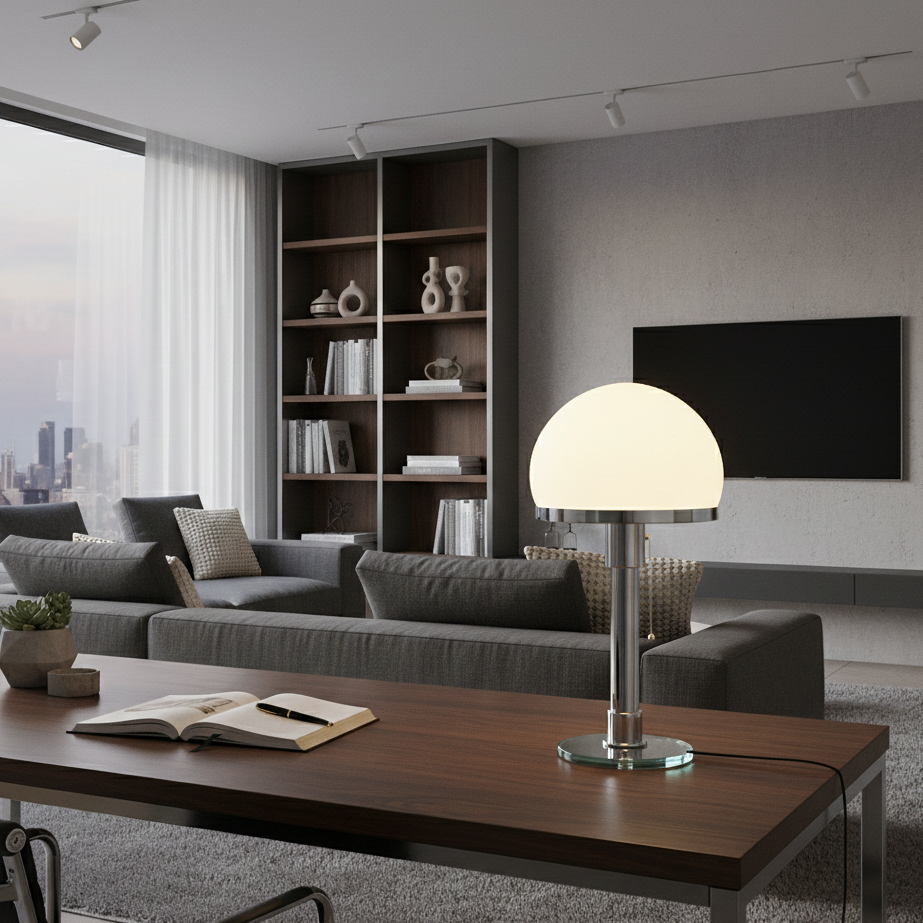 Lampe Opaline Chrome