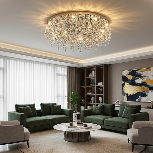 Plafonnier Sculptural Cristal – Métal Design