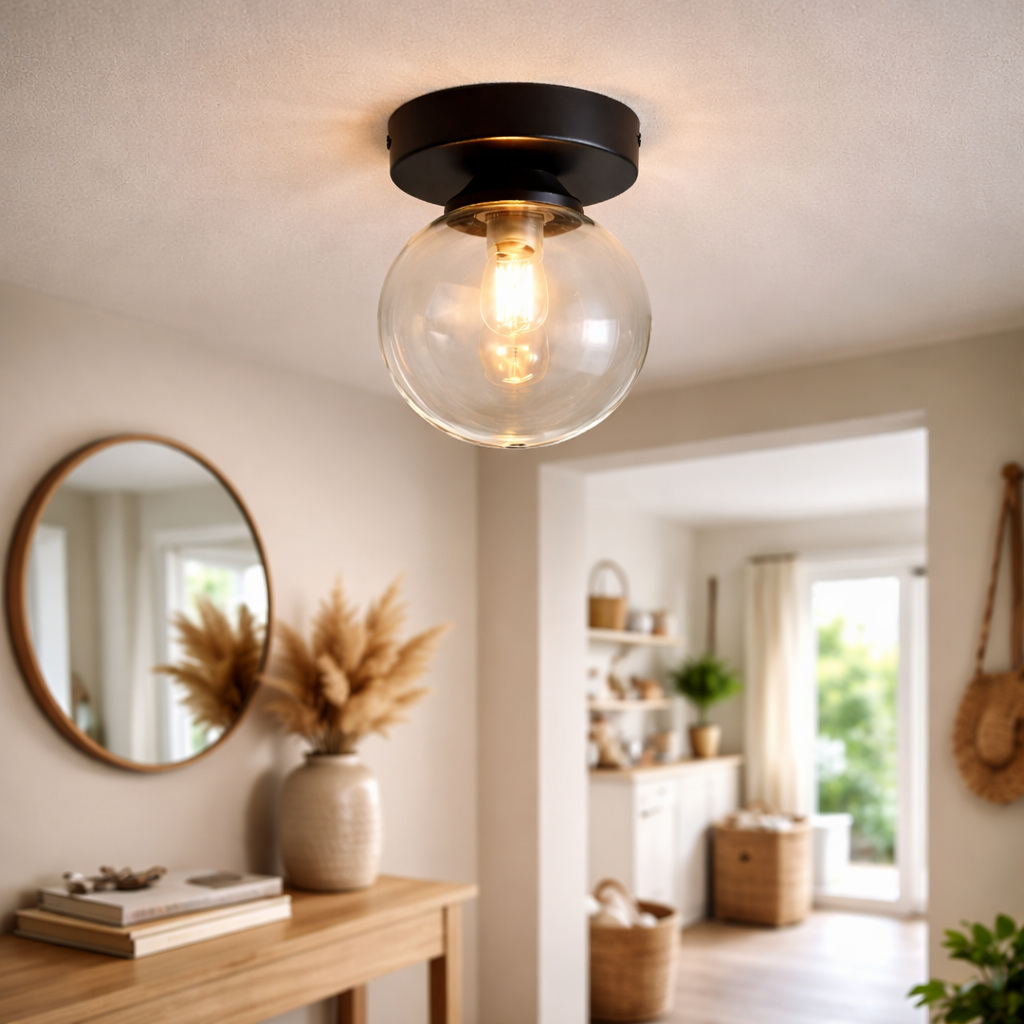 Plafonnier Rond Verre Opalin