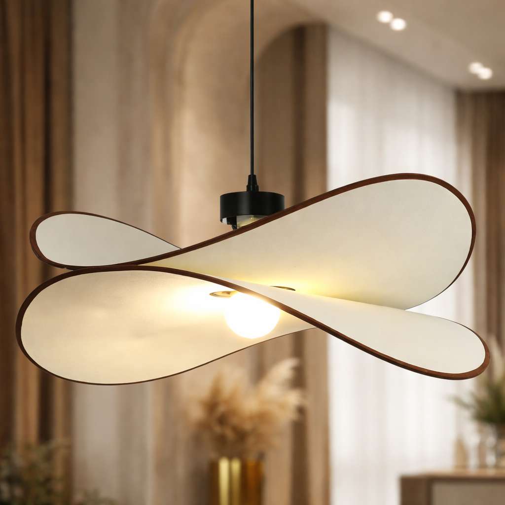 Suspension LED Ondulée Noire