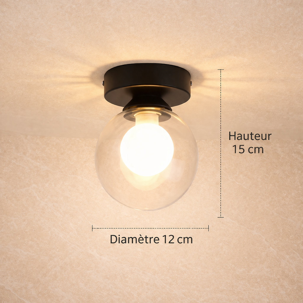 Plafonnier Rond Verre Opalin
