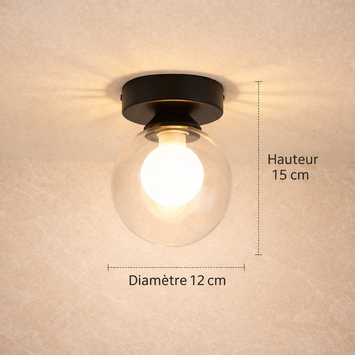 Plafonnier Rond Verre Opalin
