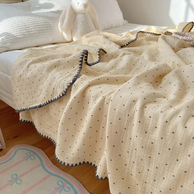 Plaid coton crepe leger motifs carreaux enfants ete