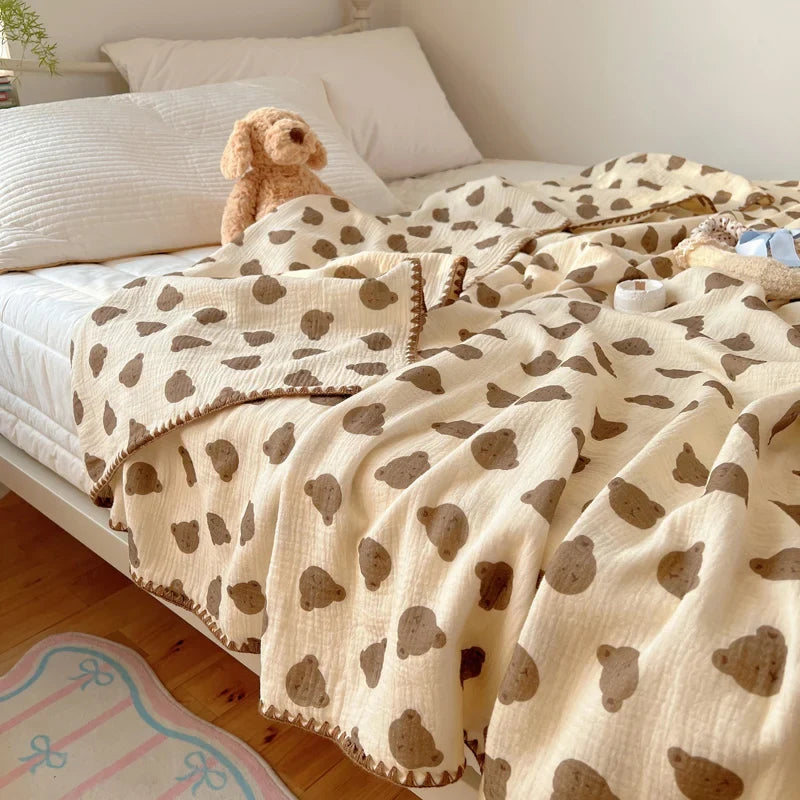 Plaid coton crepe motif carreaux style enfant ete