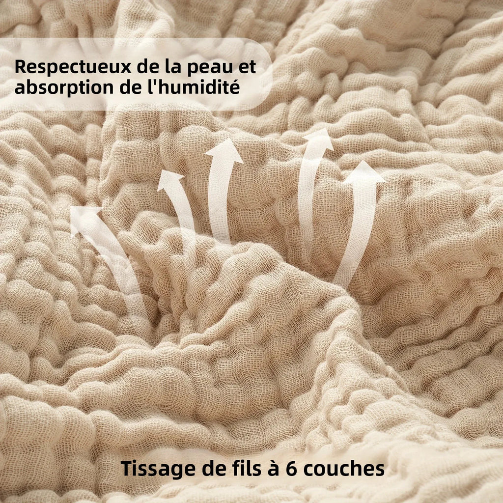 plaid mousseline coton leger boheme canape lit — vue 6