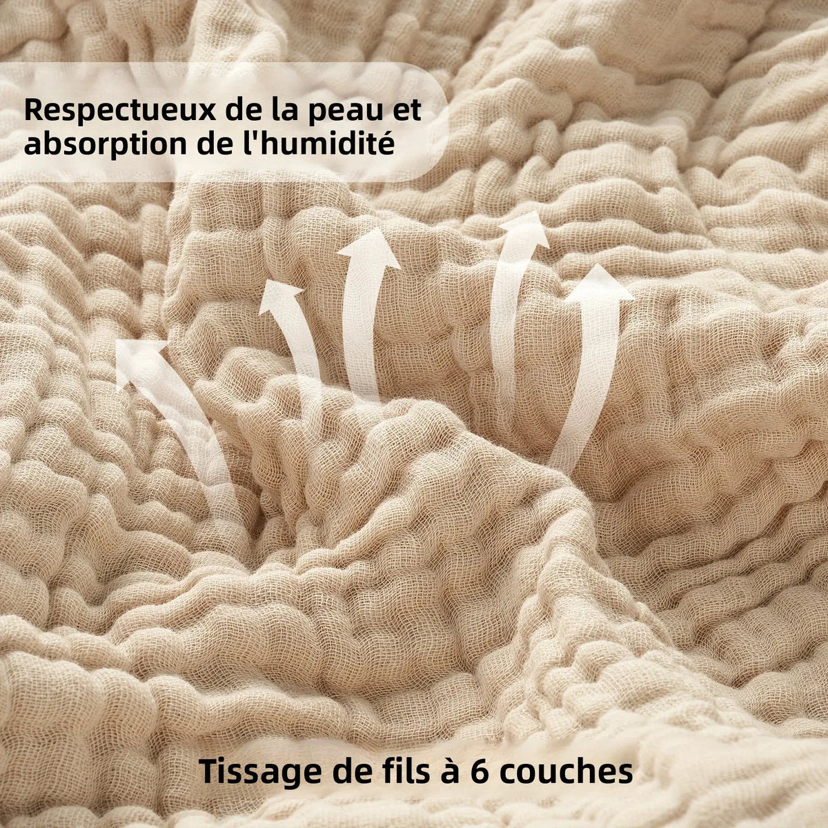 plaid mousseline coton leger boheme canape lit — vue 6