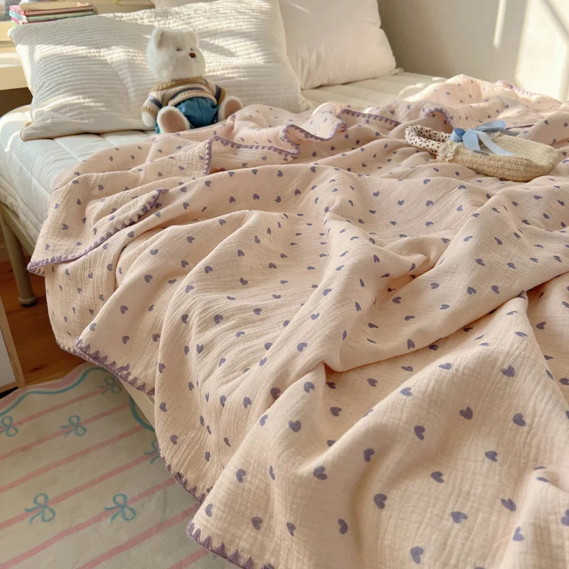 plaid coton gaufré motifs carreaux enfants été maison