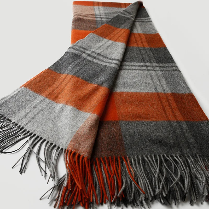plaid laine cachemire motif ecossais style campagnard hiver