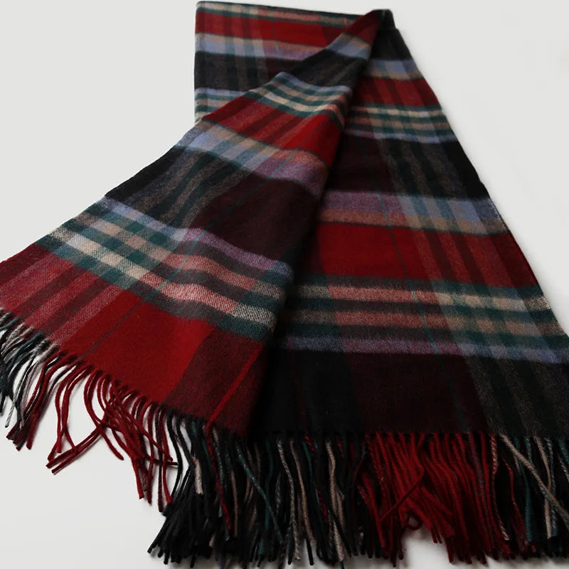 Plaid laine cachemire motif ecossais style pastoral chaud