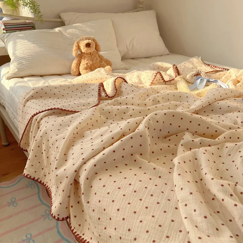 Plaid coton crepe leger motifs enfant style moderne