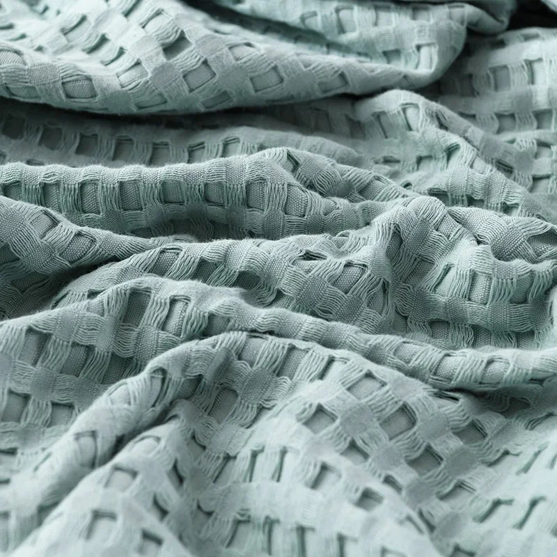 Plaid coton gaufré doux léger pour lit salon — vue 4