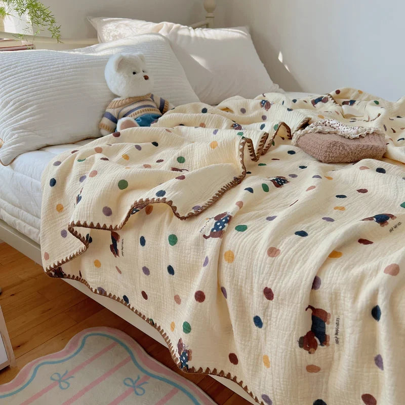 plaid coton crepe leger motif carreaux enfant ete