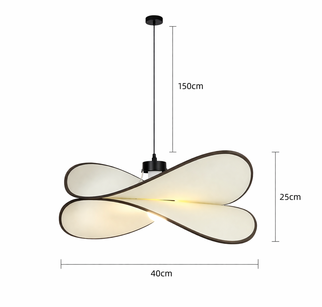 Suspension LED Ondulée Noire