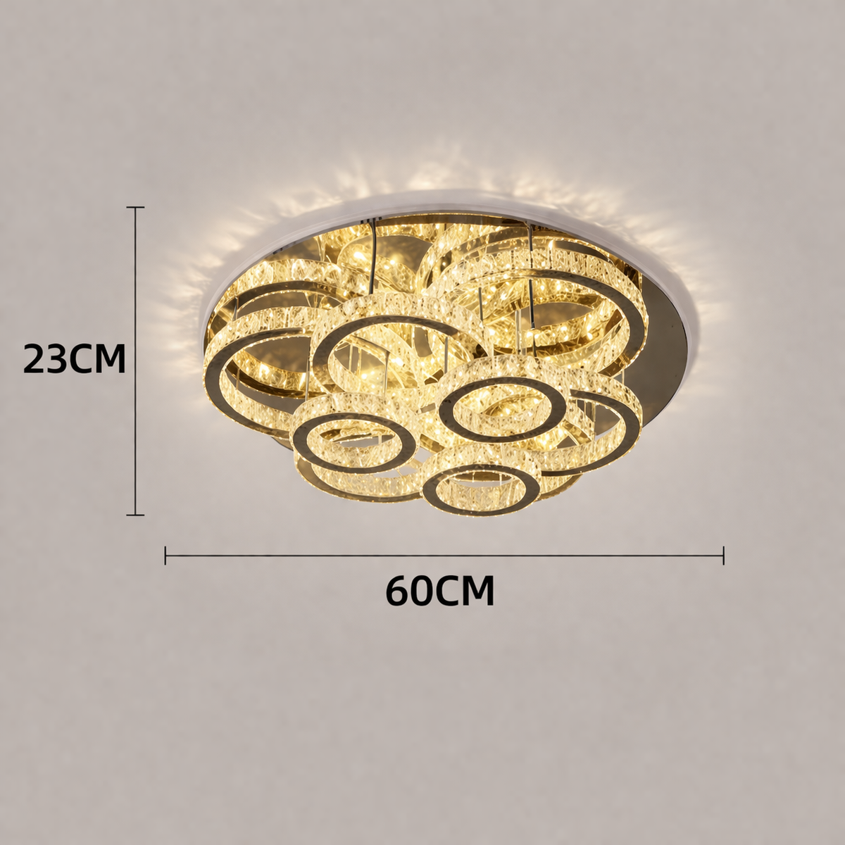 Plafonnier LED Cristal Design Doré