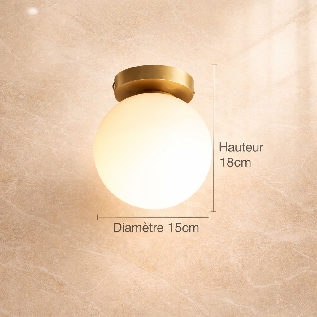 Plafonnier Rond Verre Opalin