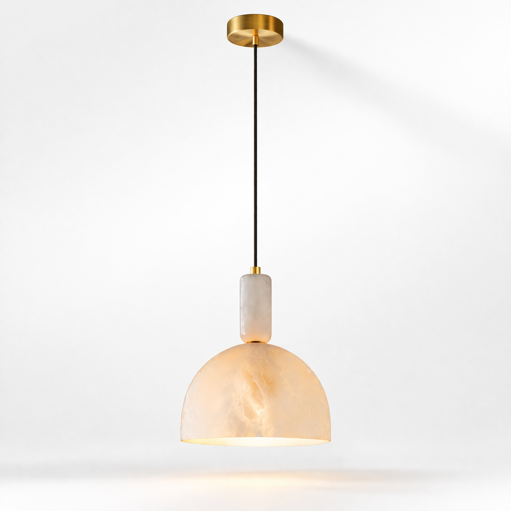 Suspension Cloche Marbre Blanc