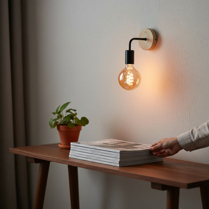 Double Applique Murale Scandinave en Bois