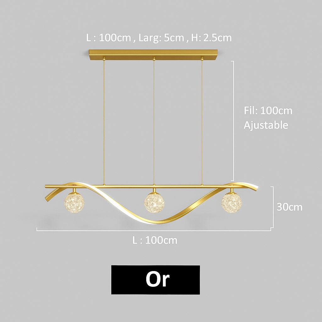 Suspension Boules de Verre LED Étoilées